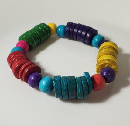 B40 Multi Color Wooden Bead Bracelet - Iris Fashion Jewelry