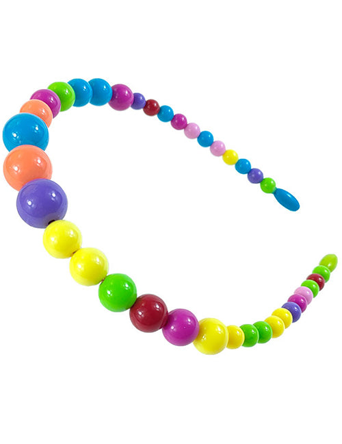 H698 Multi Color Bead Head Band - Iris Fashion Jewelry