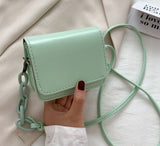 PB77 Mini Mint Green Chain Accent Shoulder Bag - Iris Fashion Jewelry