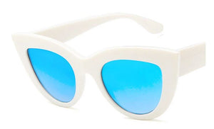 S395 White Frame Blue Lens Fashion Sunglasses - Iris Fashion Jewelry