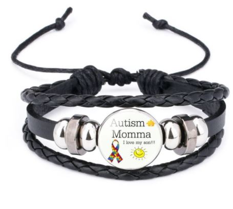 B141 Autism Momma I Love my Son Leather Bracelet - Iris Fashion Jewelry