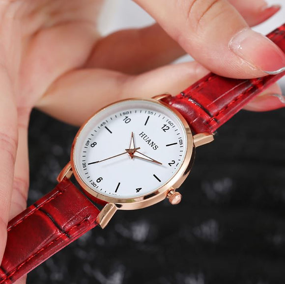 W458 Red Crocodile Collection Quartz Watch - Iris Fashion Jewelry
