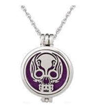 N647 Silver Skull Essential Oil Necklace with FREE Earrings PLUS 5 Different Color Pads - Iris Fashion Jewelry
