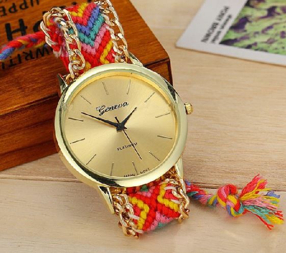 W523 Bold Colors Yarn Band Quartz Watch - Iris Fashion Jewelry