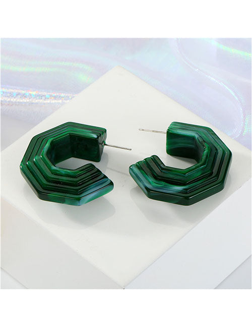 E1541 Green Acrylic Geometric Earrings - Iris Fashion Jewelry