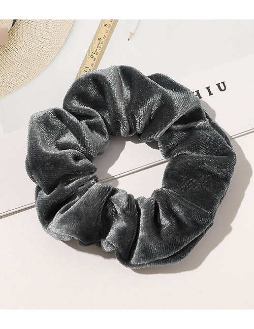 H58 Gray Velvet Hair Scrunchie - Iris Fashion Jewelry