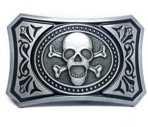 BU261 Skull & Crossbones Belt Buckle - Iris Fashion Jewelry