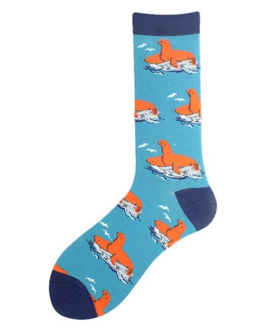 SF1264 Blue Sea Lion Socks - Iris Fashion Jewelry