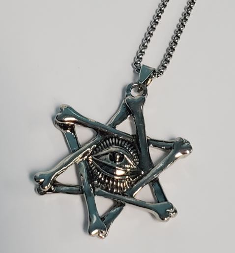 N778 Silver Star of Bones Demon Eye Necklace - Iris Fashion Jewelry
