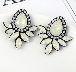 E744 Pale Yellow Teardrop Gemstone Earrings - Iris Fashion Jewelry