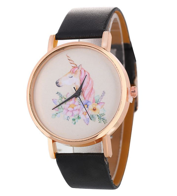 W500 Black Unicorn Collection Quartz Watch - Iris Fashion Jewelry