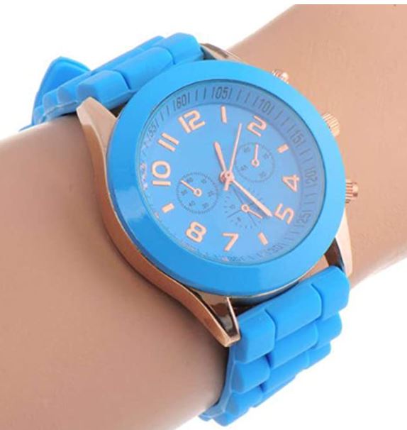 W341 Fashion Blue Silicone Collection Quartz Watch - Iris Fashion Jewelry