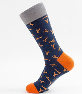 SF944 Navy Blue Orange Lobster Socks - Iris Fashion Jewelry
