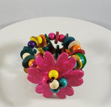 B316 Flower Colorful Multi Strand Bead Bracelet - Iris Fashion Jewelry