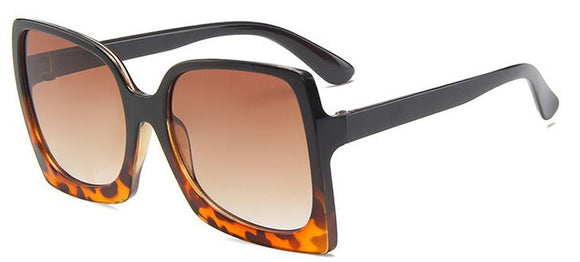 S63 Black & Leopard Square Frame Fashion Sunglasses - Iris Fashion Jewelry