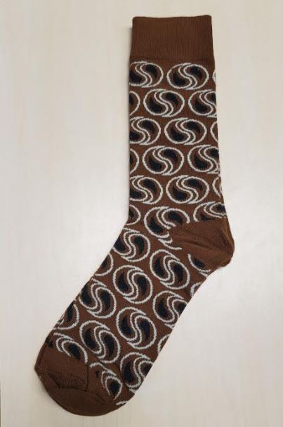 SF526 Brown Yin Yang Design Socks - Iris Fashion Jewelry
