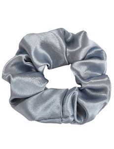 H548 Silver Sateen Hair Scrunchie - Iris Fashion Jewelry