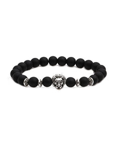 B72 Black Smooth Bead Lion Bracelet - Iris Fashion Jewelry