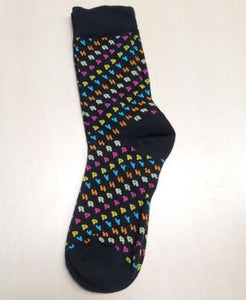 SF22 Black Colorful Festive Socks - Iris Fashion Jewelry