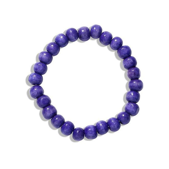 B674 Purple Wood Beads Bracelet - Iris Fashion Jewelry
