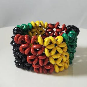 B630 Red Yellow Green Wooden Bead Bracelet - Iris Fashion Jewelry