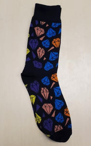 SF886 Black Colorful Diamonds Socks - Iris Fashion Jewelry