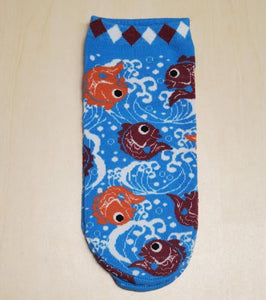 SF1023 Fashion Blue Fancy Fish Socks - Iris Fashion Jewelry