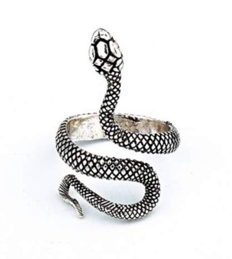 AR04 Silver Snake Adjustable Ring - Iris Fashion Jewelry