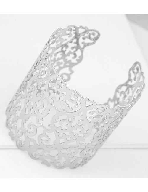 B157 Silver Filigree Design Bracelet - Iris Fashion Jewelry