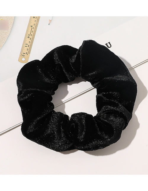 H724 Black Velvet Hair Scrunchie - Iris Fashion Jewelry