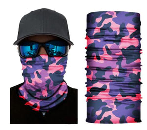 G183 Purple/Pink Camouflage Gaiter Mask - Iris Fashion Jewelry