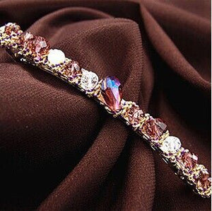 H598 Purple Beaded Hair Clip - Iris Fashion Jewelry