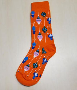 SF1101 Orange Christmas Ornaments Socks - Iris Fashion Jewelry