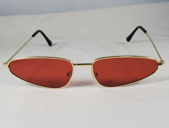 S428 Gold Metal Frame Red Lens Fashion Sunglasses - Iris Fashion Jewelry