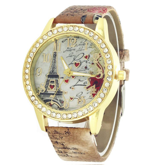 W481 Brown Paris Collection Quartz Watch - Iris Fashion Jewelry