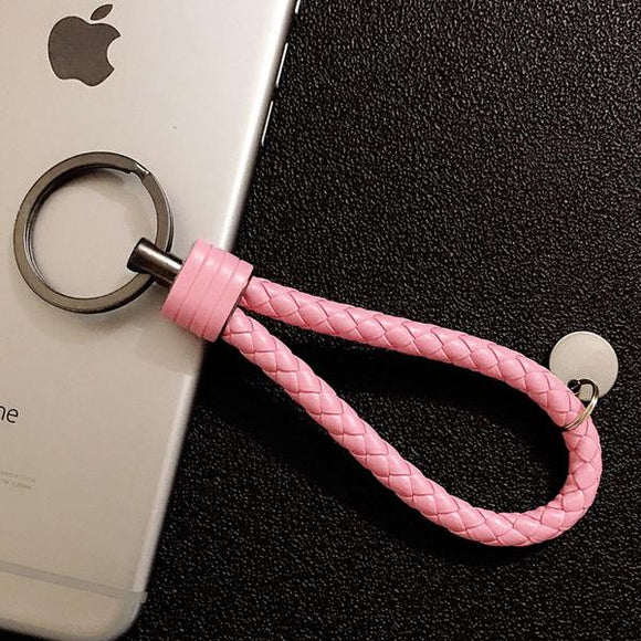 K35 Pastel Pink Leather Keychain - Iris Fashion Jewelry