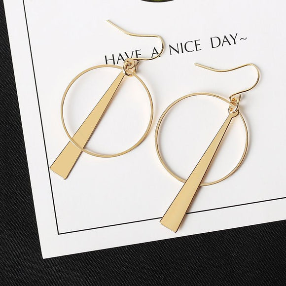 E671 Gold Hoop with Dangle Earrings - Iris Fashion Jewelry