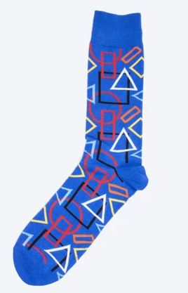 SF939 Royal Blue Assorted Shapes Socks - Iris Fashion Jewelry