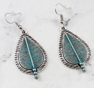 E614 Silver Distressed Look Teardrop Earrings - Iris Fashion Jewelry