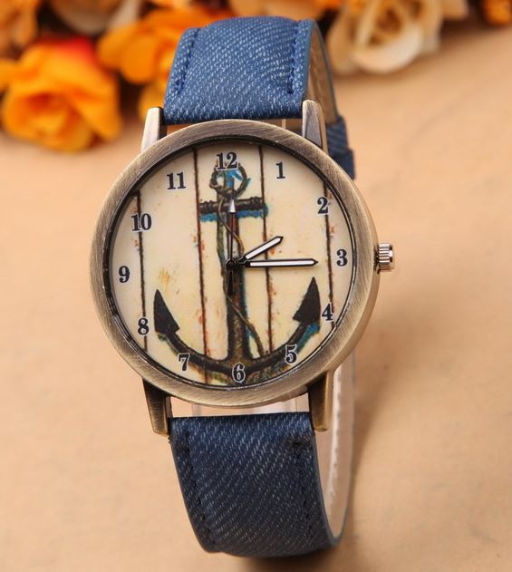 W361 Denim Blue Anchors Away Collection Quartz Watch - Iris Fashion Jewelry