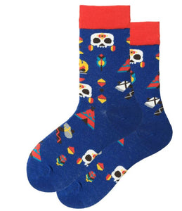 *SF844 Navy Blue Colorful Native Socks - Iris Fashion Jewelry