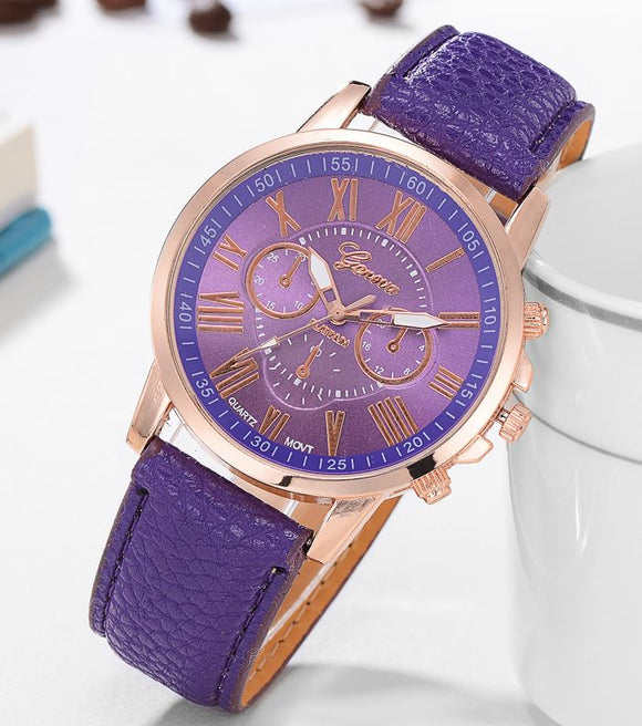 W569 Purple Rose Gold Quartz Watch - Iris Fashion Jewelry