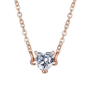 N544 Gold Dainty Heart Rhinestone Necklace with FREE Earrings - Iris Fashion Jewelry