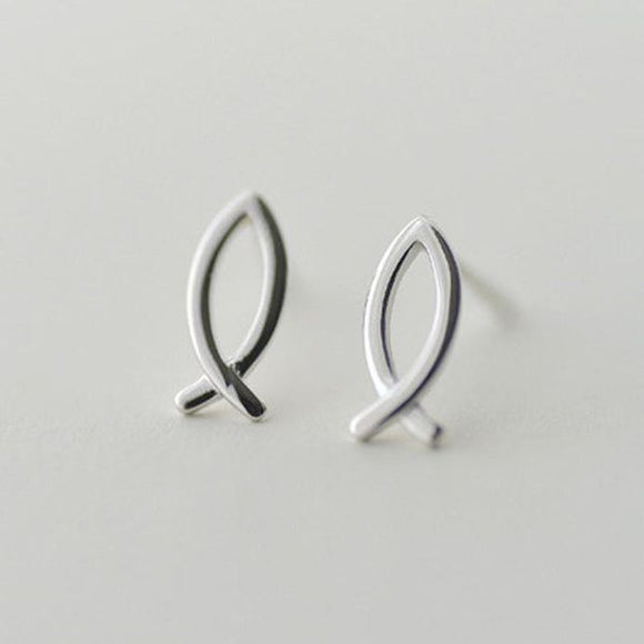 E1233 Silver Religious Fish Earrings - Iris Fashion Jewelry
