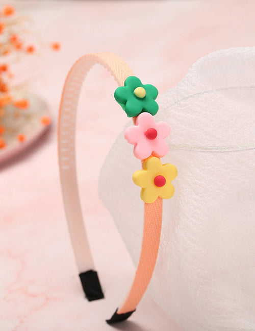 H706 Flowers Fabric Covered Head Band - Iris Fashion Jewelry