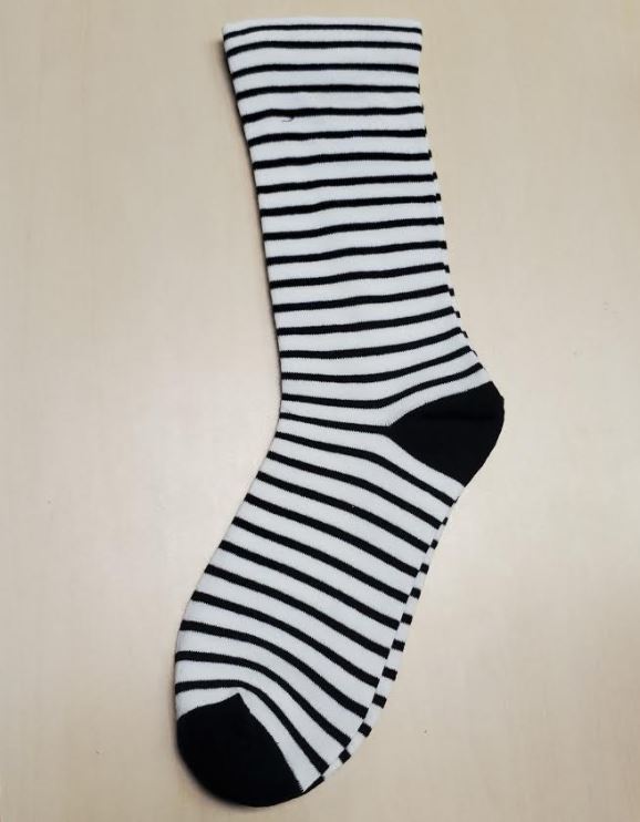 SF1312 White Black Stripes Socks - Iris Fashion Jewelry