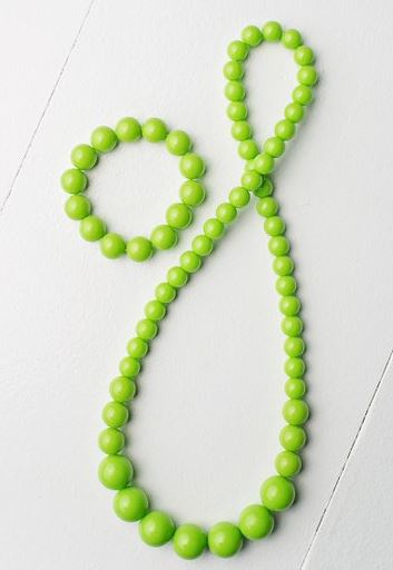 L192 Lime Green Beaded Necklace & Bracelet Set - Iris Fashion Jewelry
