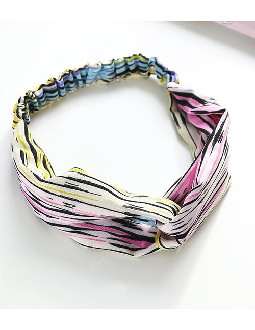 H207 Multi Color Stripes Hair Band - Iris Fashion Jewelry