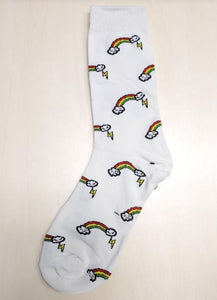 SF459 Rainbow & Lightning Socks - Iris Fashion Jewelry