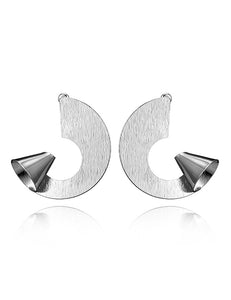 E596 Silver Geometric Design Earrings - Iris Fashion Jewelry